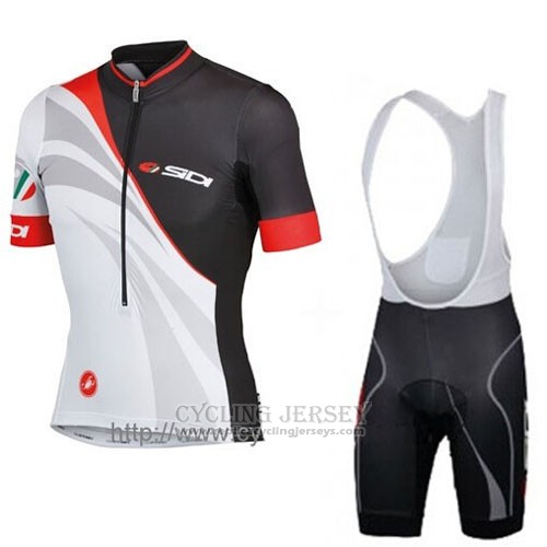 2014 Cycling Jersey Castelli SIDI Black and White Short Sleeve and Bib Short